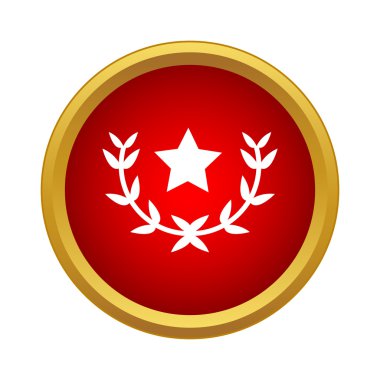 Yıldız simgesi, basit tarzı ile defne çelengi