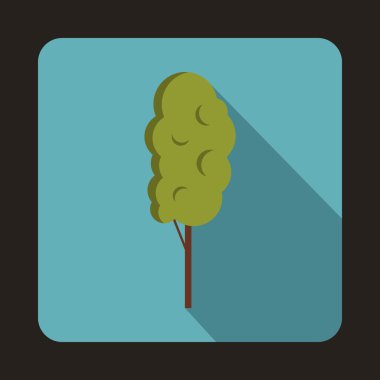 Uzun boylu ağaç kutsal kişilerin resmi, düz stil