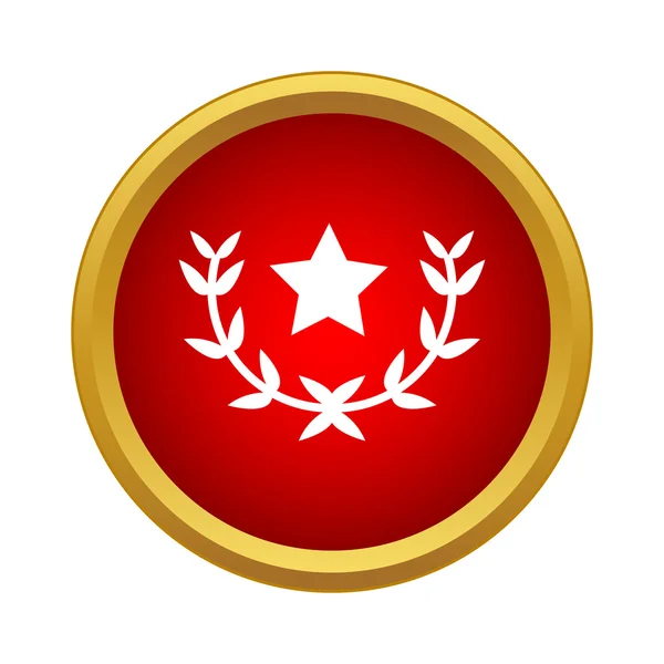 Corona de laurel con icono estrella, estilo simple — Archivo Imágenes Vectoriales