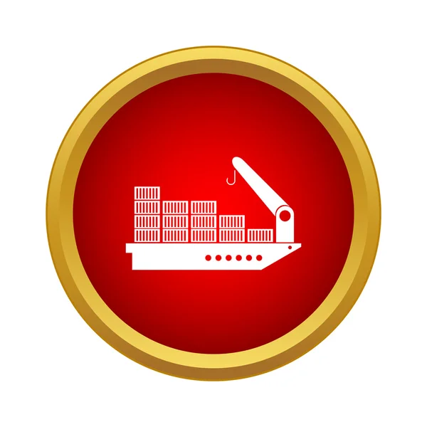 Cargo ship icon in simple style — Stock Vector