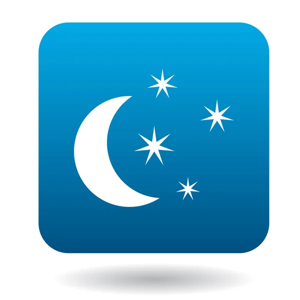 Maan en sterren pictogram, eenvoudige stijl — Stockvector