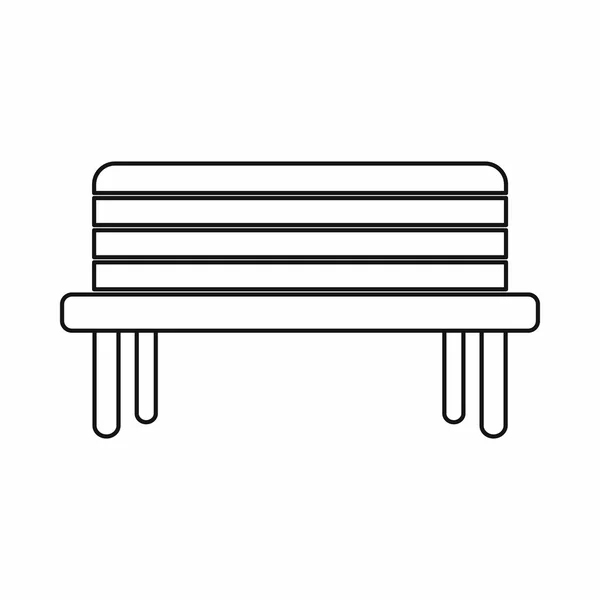 Иконка уличной скамейки, стиль контура — стоковый вектор