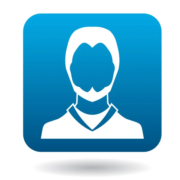 Avatar man met baard pictogram, eenvoudige stijl — Stockvector
