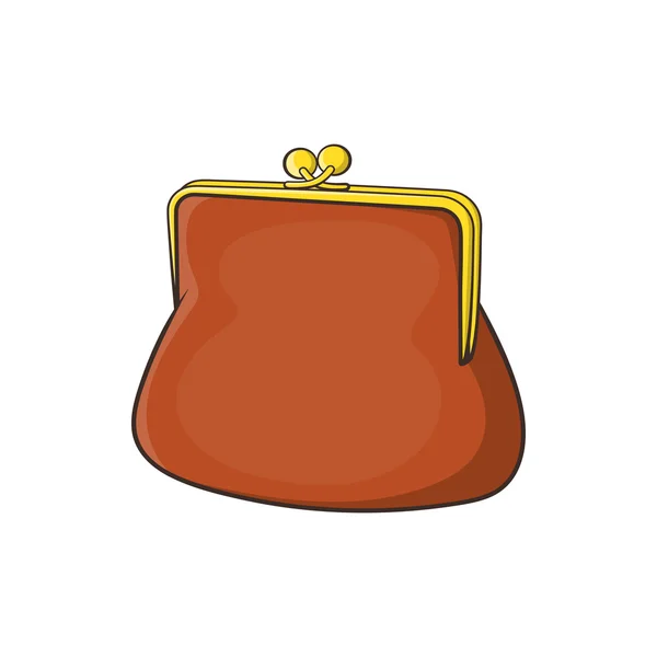 Ícone de bolsa retro marrom no estilo dos desenhos animados —  Vetores de Stock