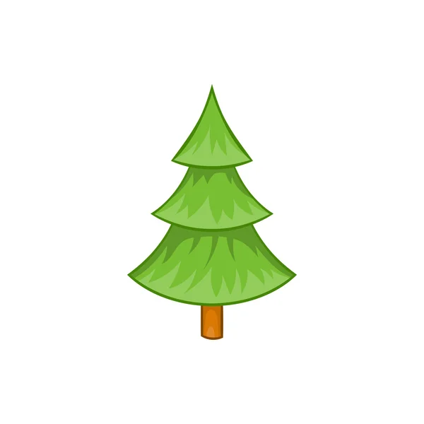 Icono de árbol de abeto en estilo de dibujos animados — Vector de stock