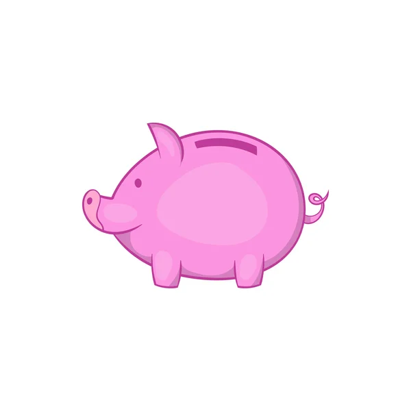Pink piggy bancă pictogramă, stil desene animate — Vector de stoc