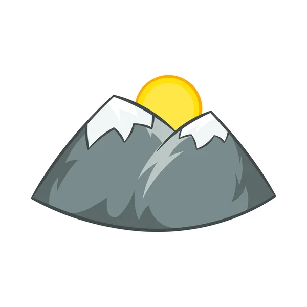 Góry i słońce ikona, stylu cartoon — Wektor stockowy