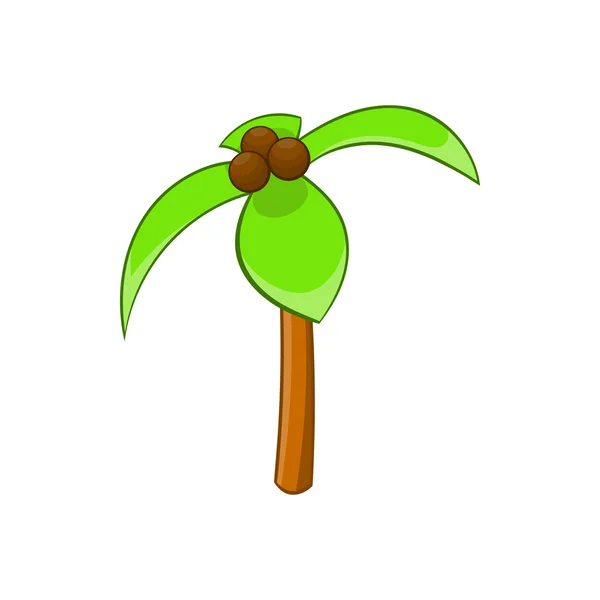 Кокосовая пальмовая икона в стиле мультфильма — стоковый вектор