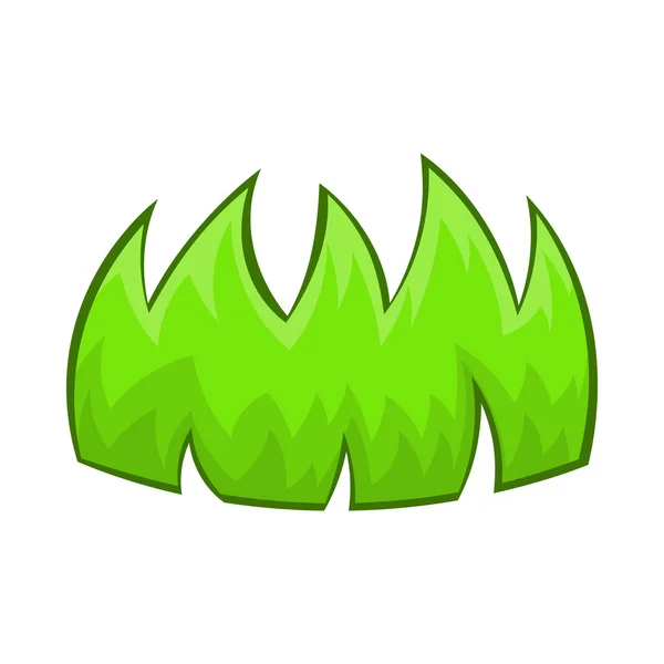 Icône d'herbe verte dans le style dessin animé — Image vectorielle