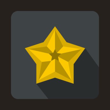 Parlak altın yıldız simgesi, düz stil