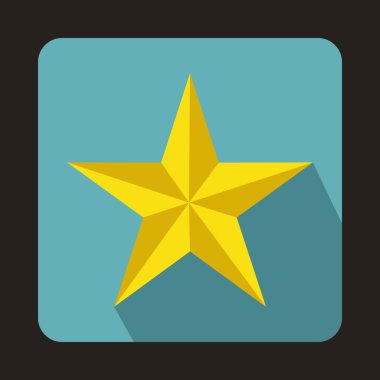 Beş yıldız simgesi düz stil işaret