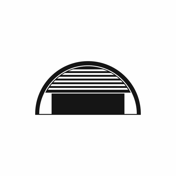 Icône de garage ronde, style simple — Image vectorielle