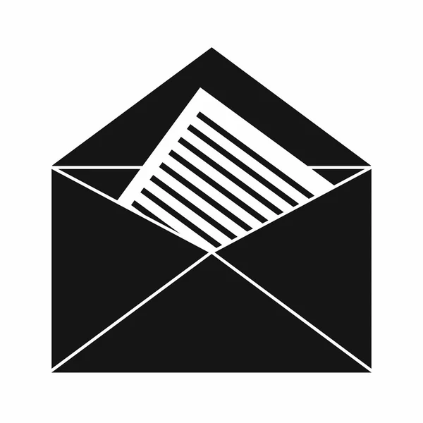 Geöffneter Umschlag mit Papiersymbol — Stockvektor