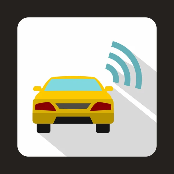 汽车与平面样式 wifi 标志图标 — 图库矢量图片
