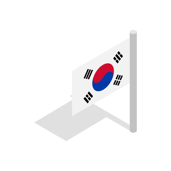 Flag of South Korea icon, isometric 3d style — Stock Vector