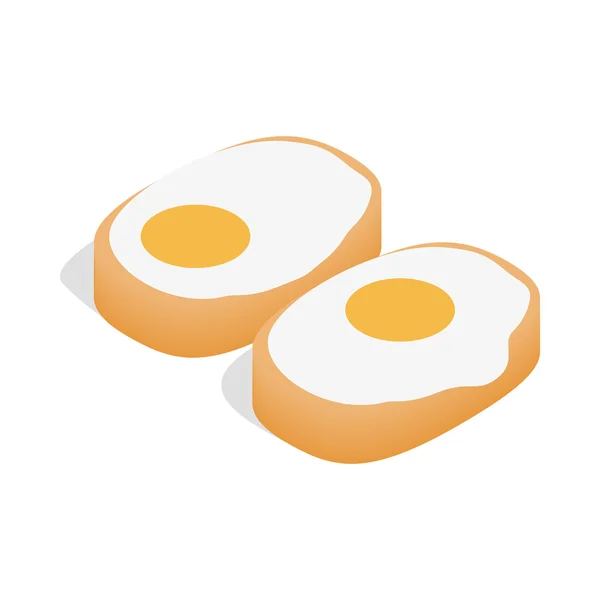 Plato coreano con icono de huevos, estilo isométrico 3d — Vector de stock