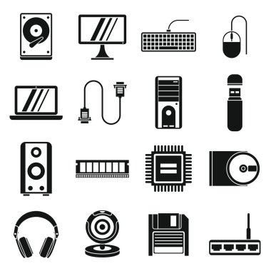 Bilgisayar Icons set, basit tarzı
