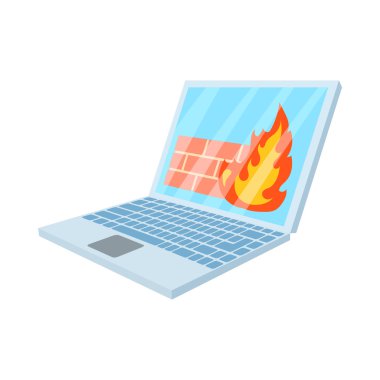 Virüs dizüstü bilgisayar simgesini, karikatür tarzı