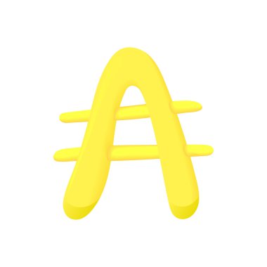 İşareti austral simgesi, karikatür tarzı