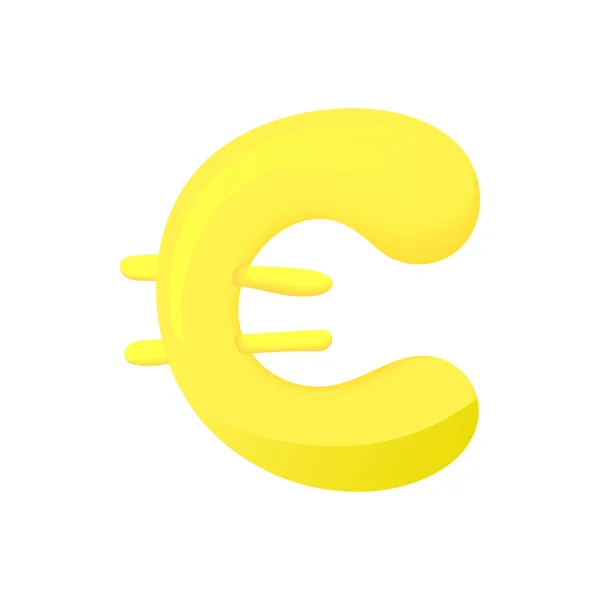 欧元符号图标，卡通风格 — 图库矢量图片