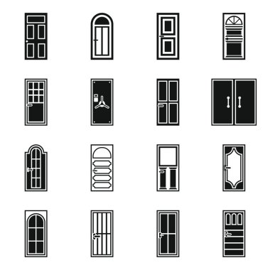 Kapı Icons set, basit tarzı