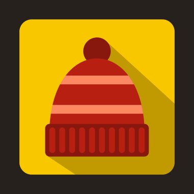 Kırmızı şapka kutsal kişilerin resmi içinde düz stil