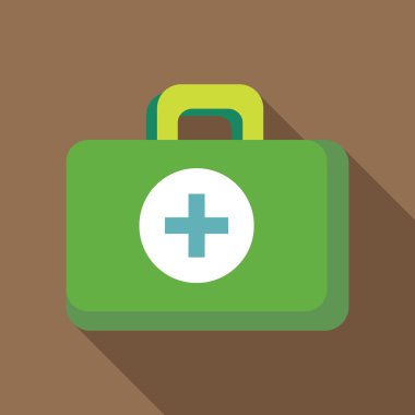 Yeşil ecza simgesi, düz stil