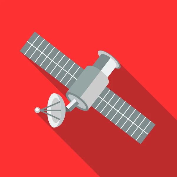 Uzay uydu simgesinde düz stil — Stok Vektör