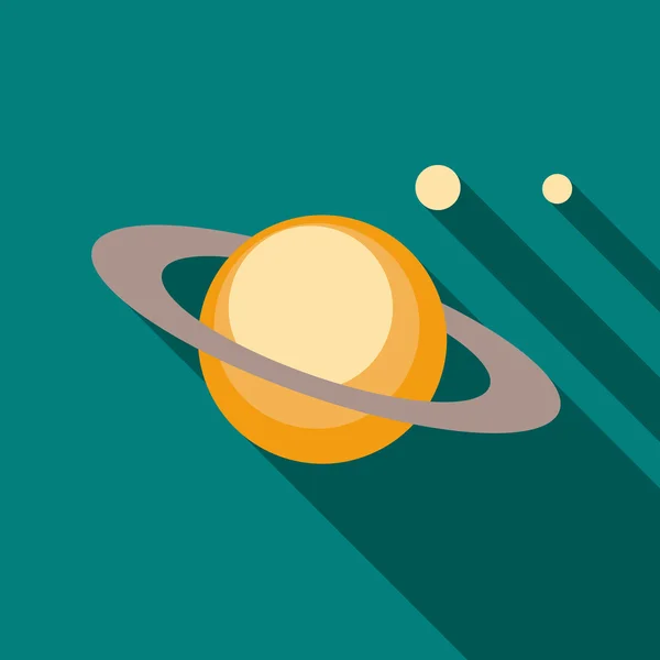 Ícone planeta Saturno em estilo plano — Vetor de Stock