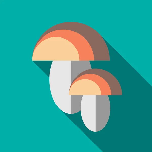 Ícone de dois cogumelos em estilo plano — Vetor de Stock