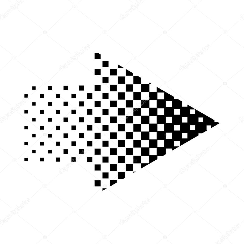 ハーフトーン Rigth 矢印アイコン シンプルなスタイル ストック