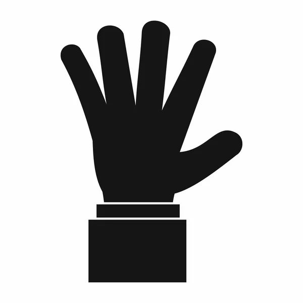 Mano mostrando cinque dita icona, stile semplice — Vettoriale Stock