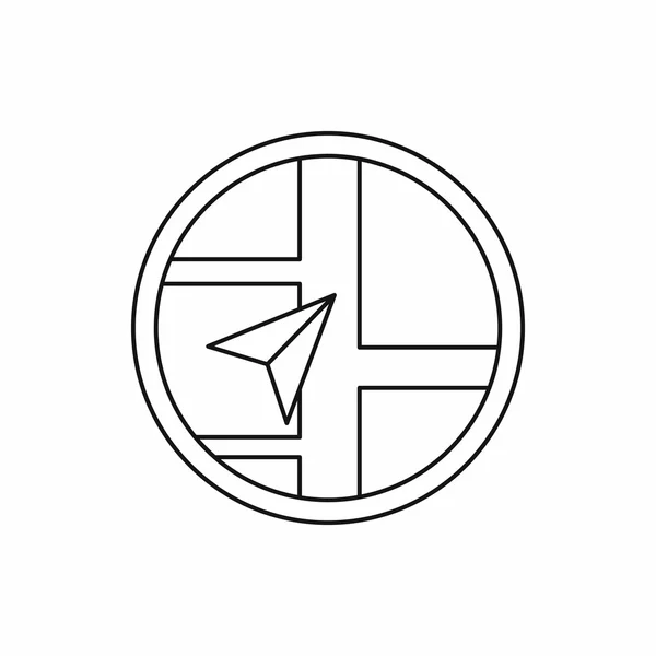 Symbol für die Kartennavigation, Umrissstil — Stockvektor
