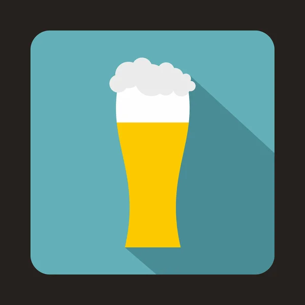 Sklenice piva ikony v plochý — Stockový vektor