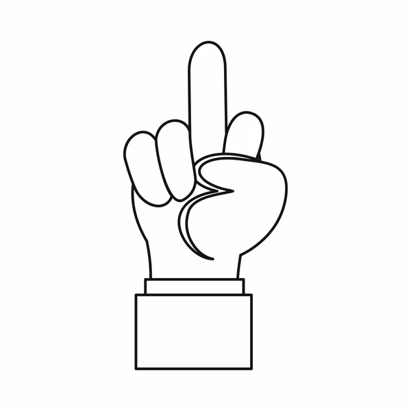 Middle finger hand sign icon, outline style — Stock Vector