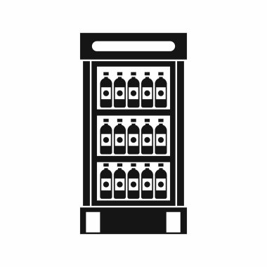 İçecek içecekler simgesi, basit tarzı ile buzdolabı