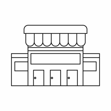 Süpermarket bina simgesini, anahat stili