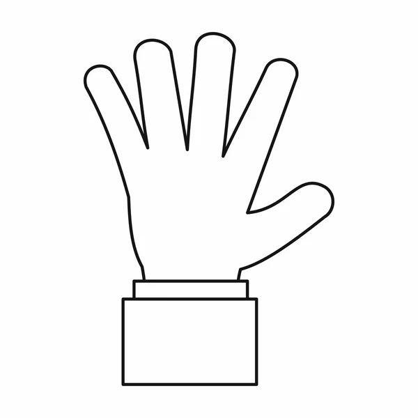 Hand mit Fünf-Finger-Symbol, Umrissstil — Stockvektor