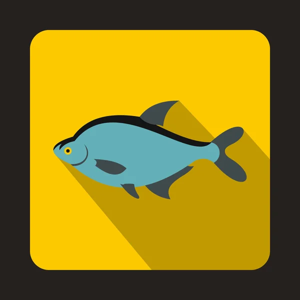 Icono de pescado azul en estilo plano — Vector de stock