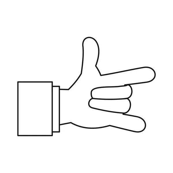 I Love You icône signe à la main, style contour — Image vectorielle