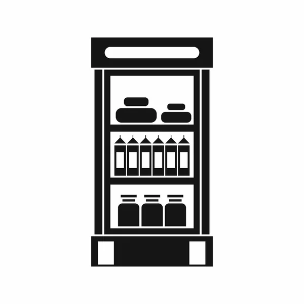 Products in the supermarket refrigerator icon — Stock Vector