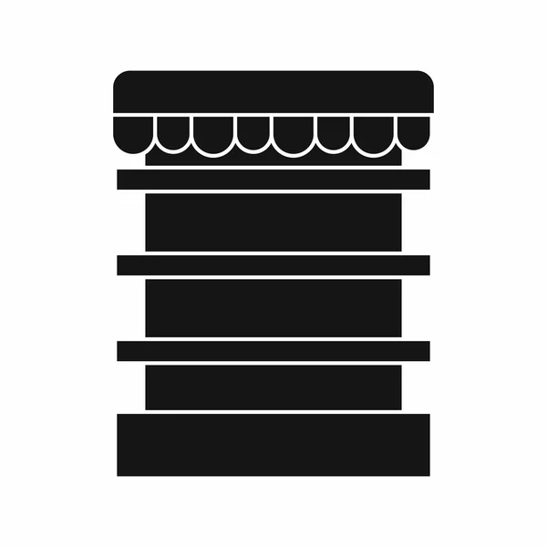 Empty supermarket refrigerator icon, simple style — Stock Vector