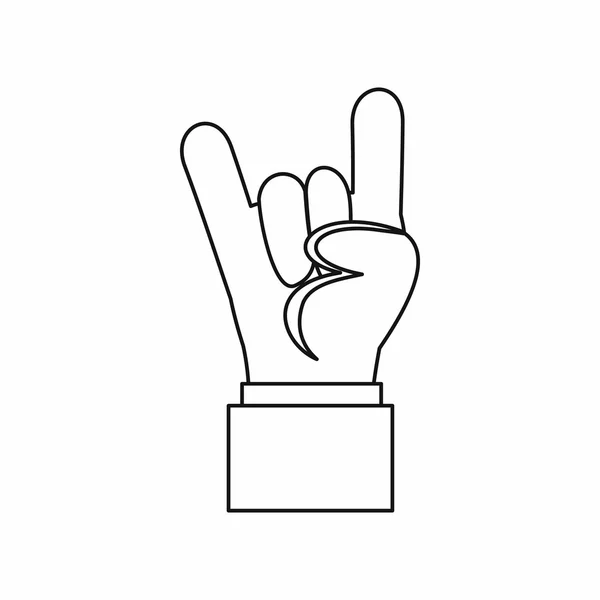Rock and Roll icône signe à la main, style contour — Image vectorielle