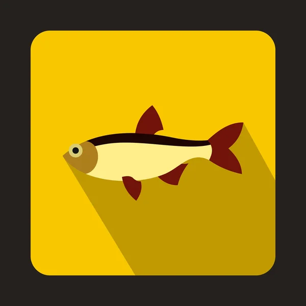 Icono de pescado Rudd en estilo plano — Vector de stock