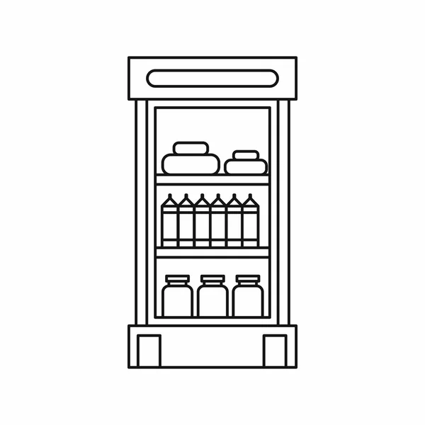 Prodotti nell'icona del frigorifero del supermercato — Vettoriale Stock
