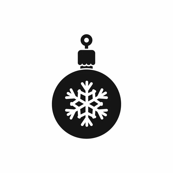 Kugel für das Weihnachtsbaum-Symbol, einfacher Stil — Stockvektor