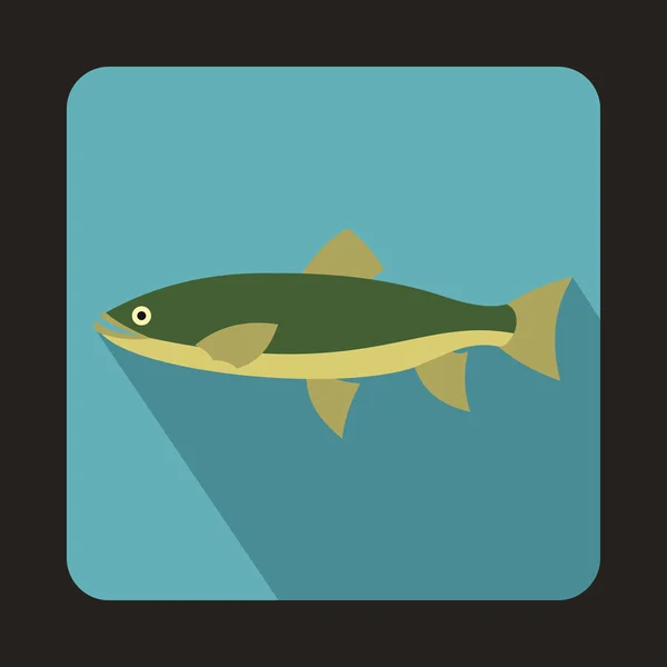 Icono de pescado en estilo plano — Vector de stock