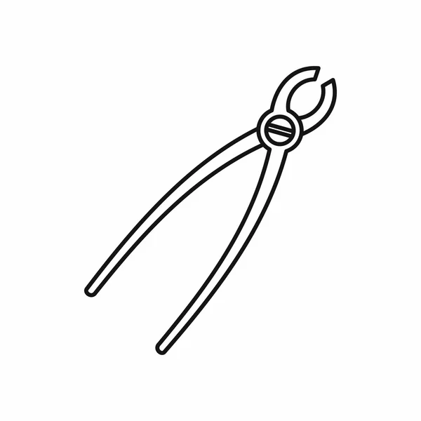 Icono del instrumento de extracción de dientes, estilo de contorno — Vector de stock