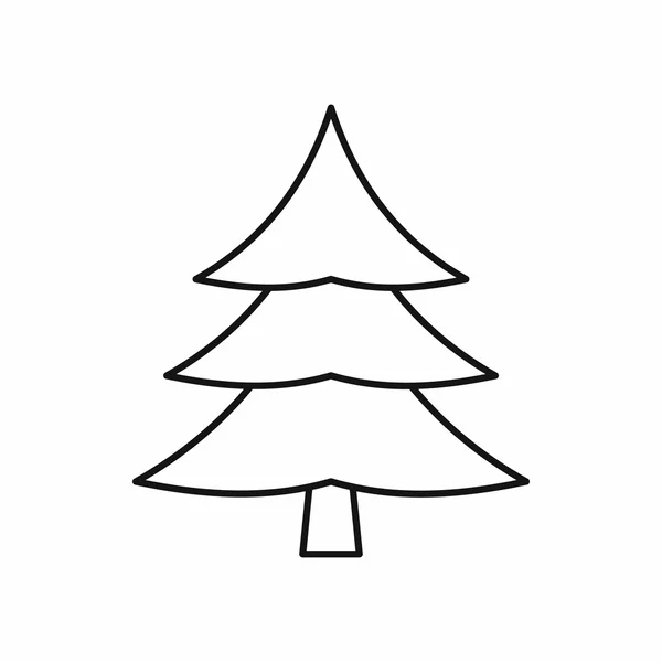 Fir tree icon, outline style — Stock Vector