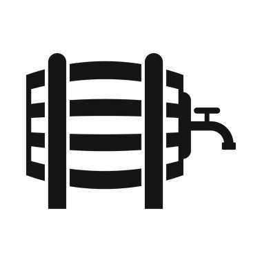 Dokunun simgeyle basit tarzı ahşap varil